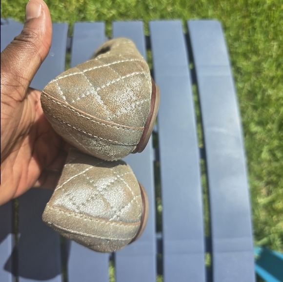 Tory Burch Women's Kaitlin Quilted Metallic Ballet Flats Size  9.5M Gold - Picture 9 of 15